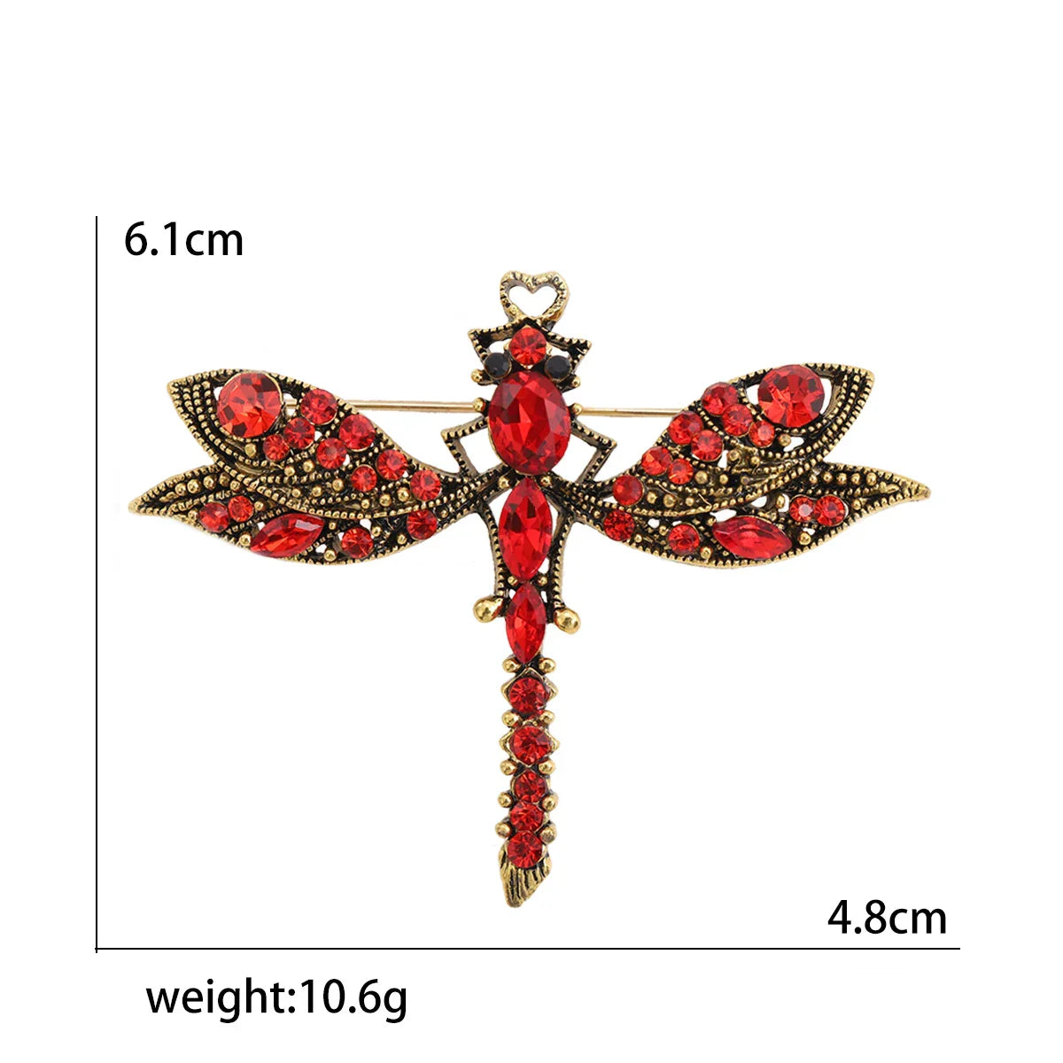 Rhinestone Dragonfly Brooch Glass Insect Pin Jewelry Accessories