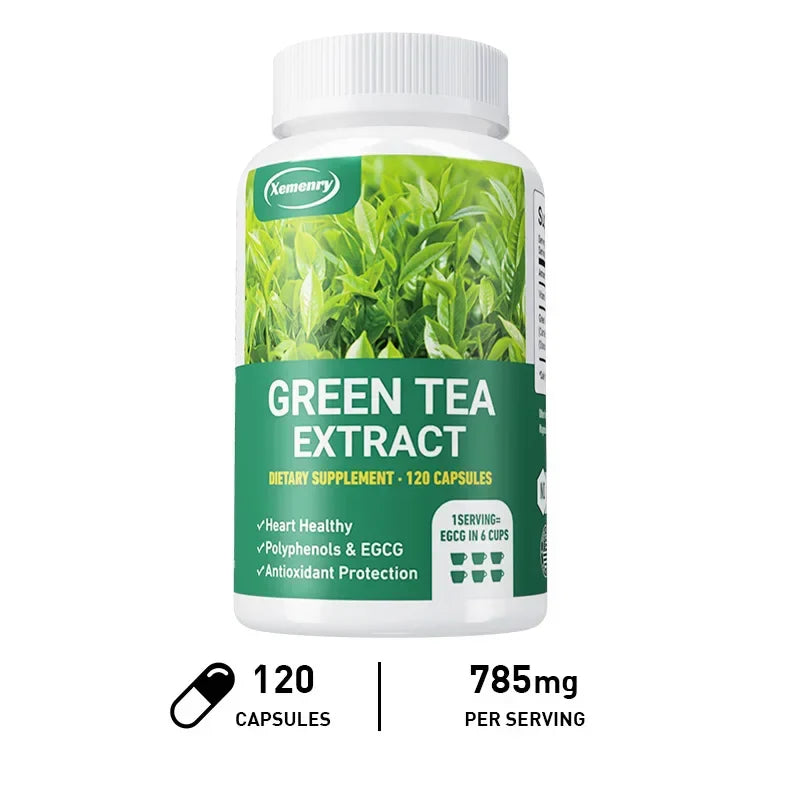 Green Tea Extract - Boosts Metabolism, Supports Heart and Brain Health, Enhances Memory, Immune System