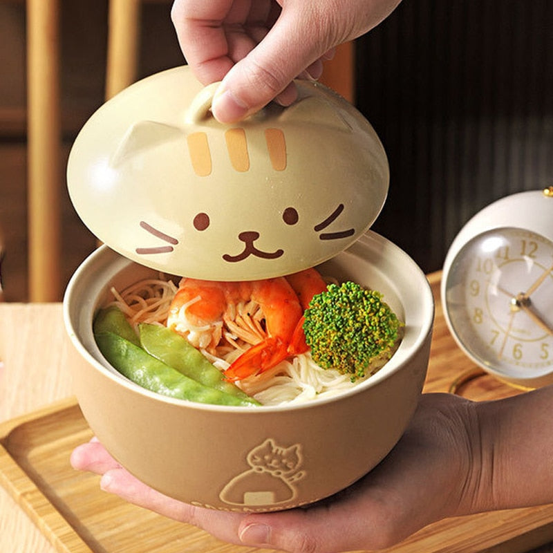 Ceramic Cat Ramen Bowls - Concordia Style Boutique