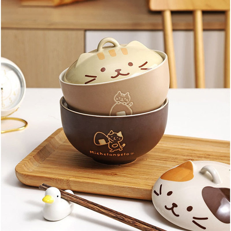 Ceramic Cat Ramen Bowls - Concordia Style Boutique