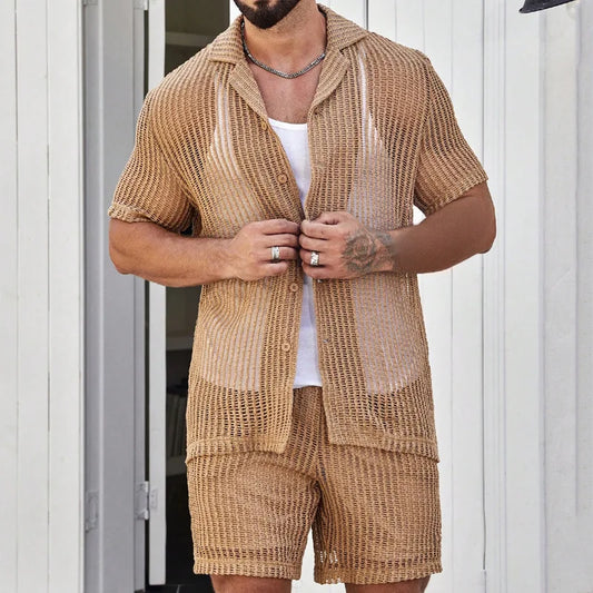 Summer See-through Men's Shorts set