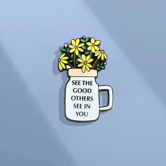 Fashion Vase Enamel Pin Brooch Lapel Clothing Accessories