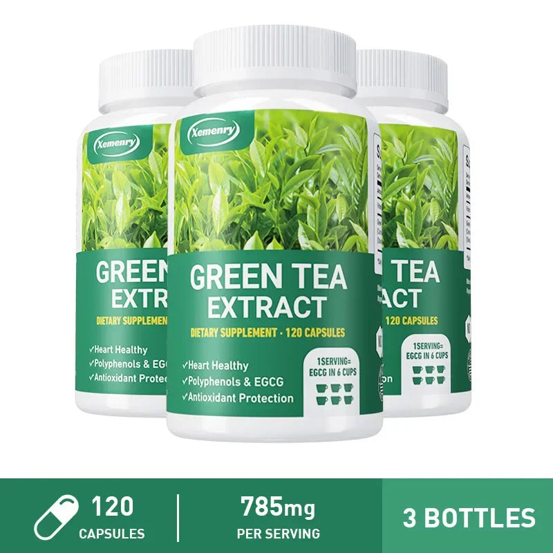 Green Tea Extract - Boosts Metabolism, Supports Heart and Brain Health, Enhances Memory, Immune System