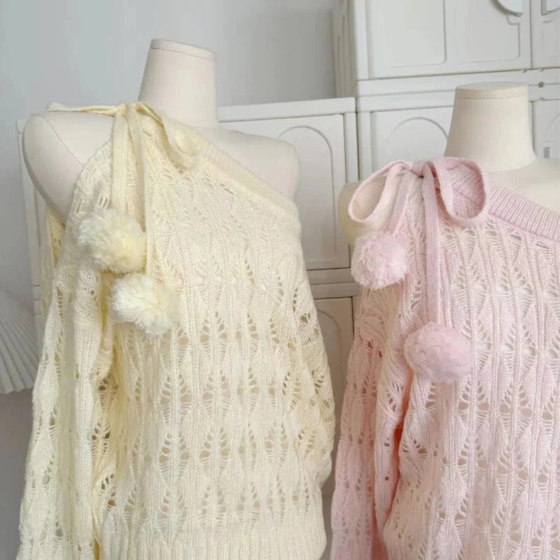 Cute Pom Poms Knit Sweater