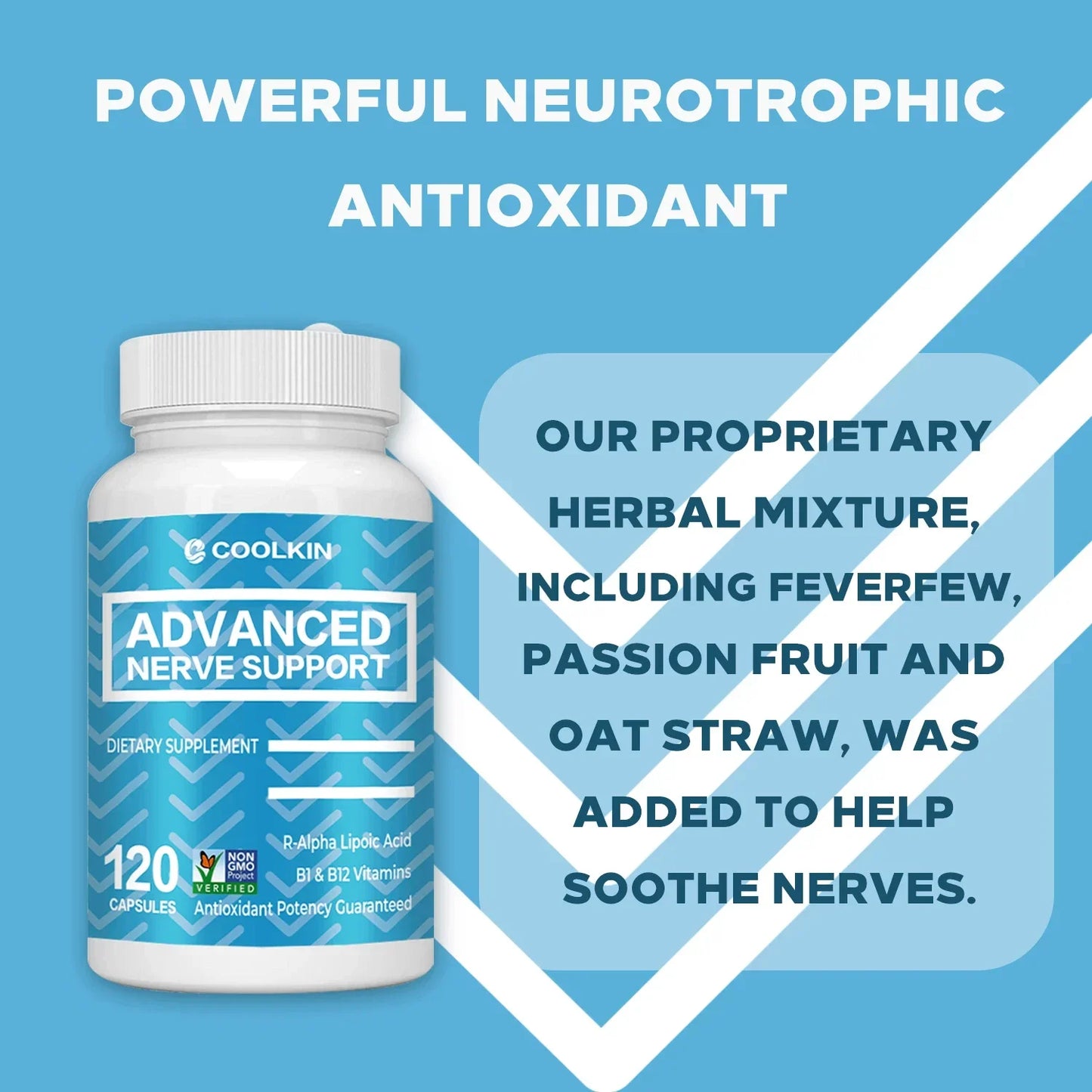 Advanced Nerve Support - Pain Relief, Antioxidant, Soothing Nerves, Non-GMO, Made in The USA