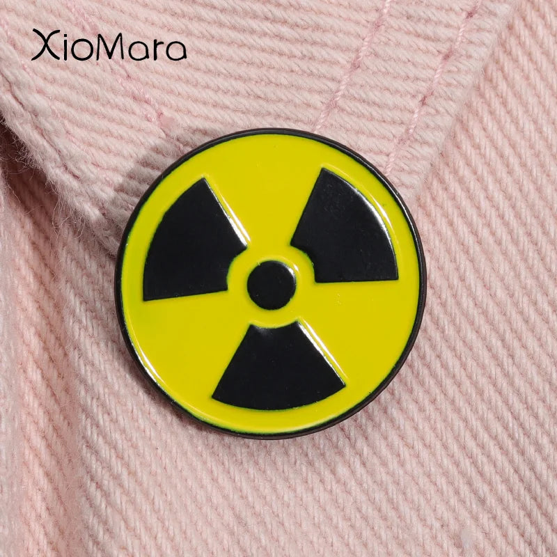 Radioactive Nuclear Radiation Symbol Enamel Pin Badge Jewelry