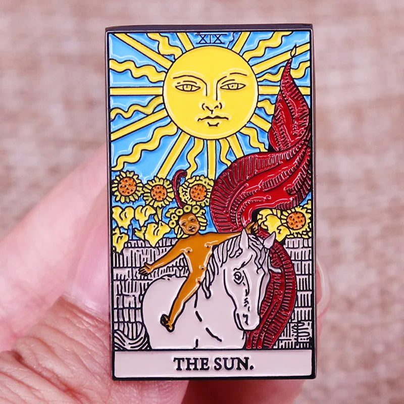 The Sun Tarot Card Enamel Pin - Optimism & Positivity Fashion Accessory