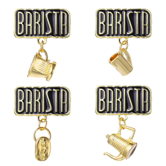 Barista Coffee Cartoon Enamel Pin Brooch Badge Lapel Jewelry Gift Wholesale