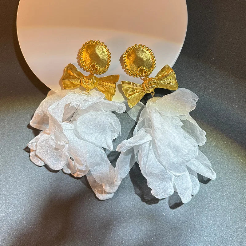 Handmade Cotton Long Tassel  Earrings