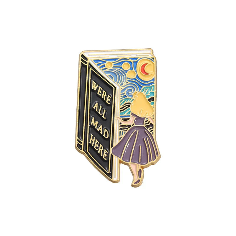 WERE ALL MAD HERE Enamel Pin Fantasy Adventure Movie Brooch Jewelry Gift