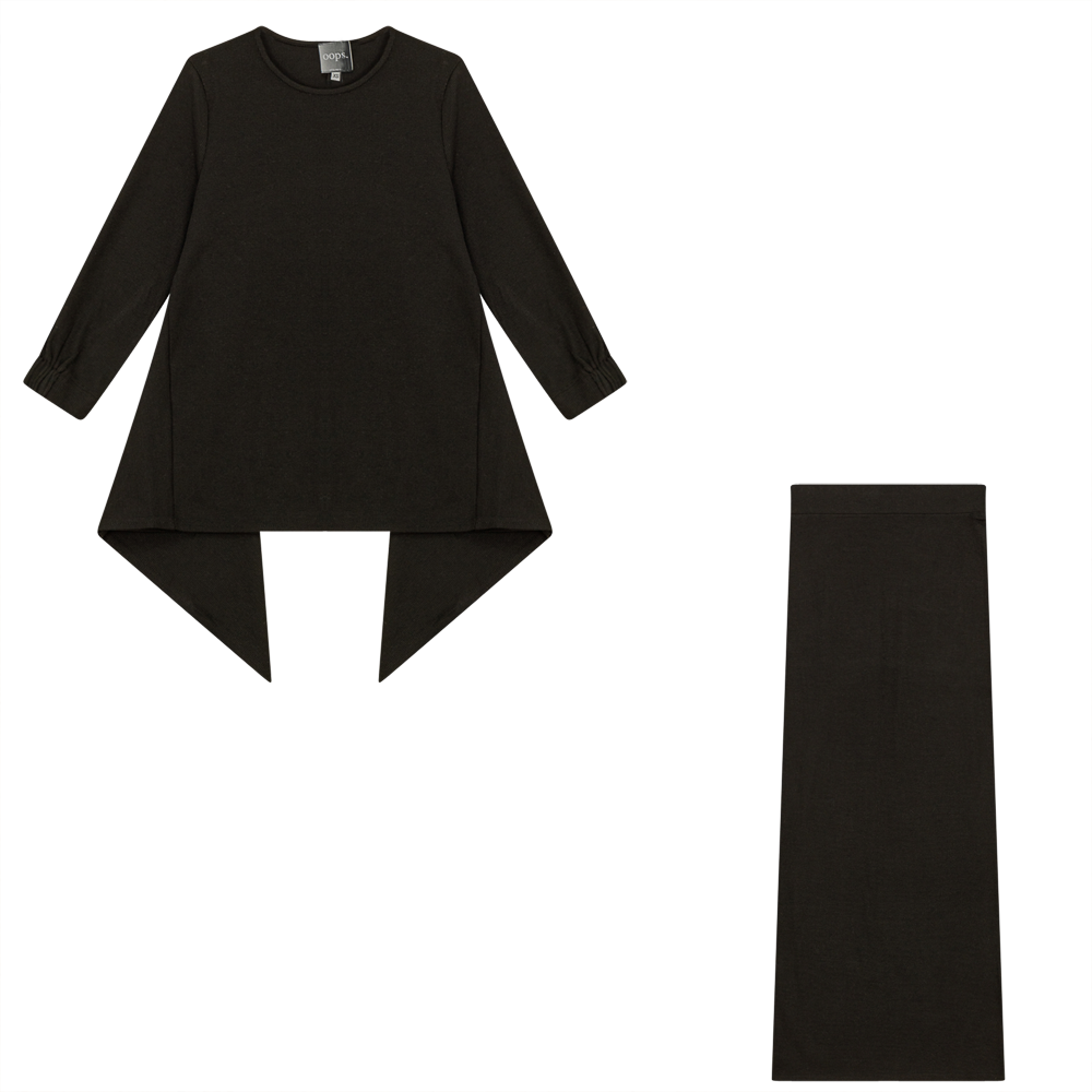 2PC Set Handkerchief Top With Maxi Straight Skirt - Concordia Style Boutique