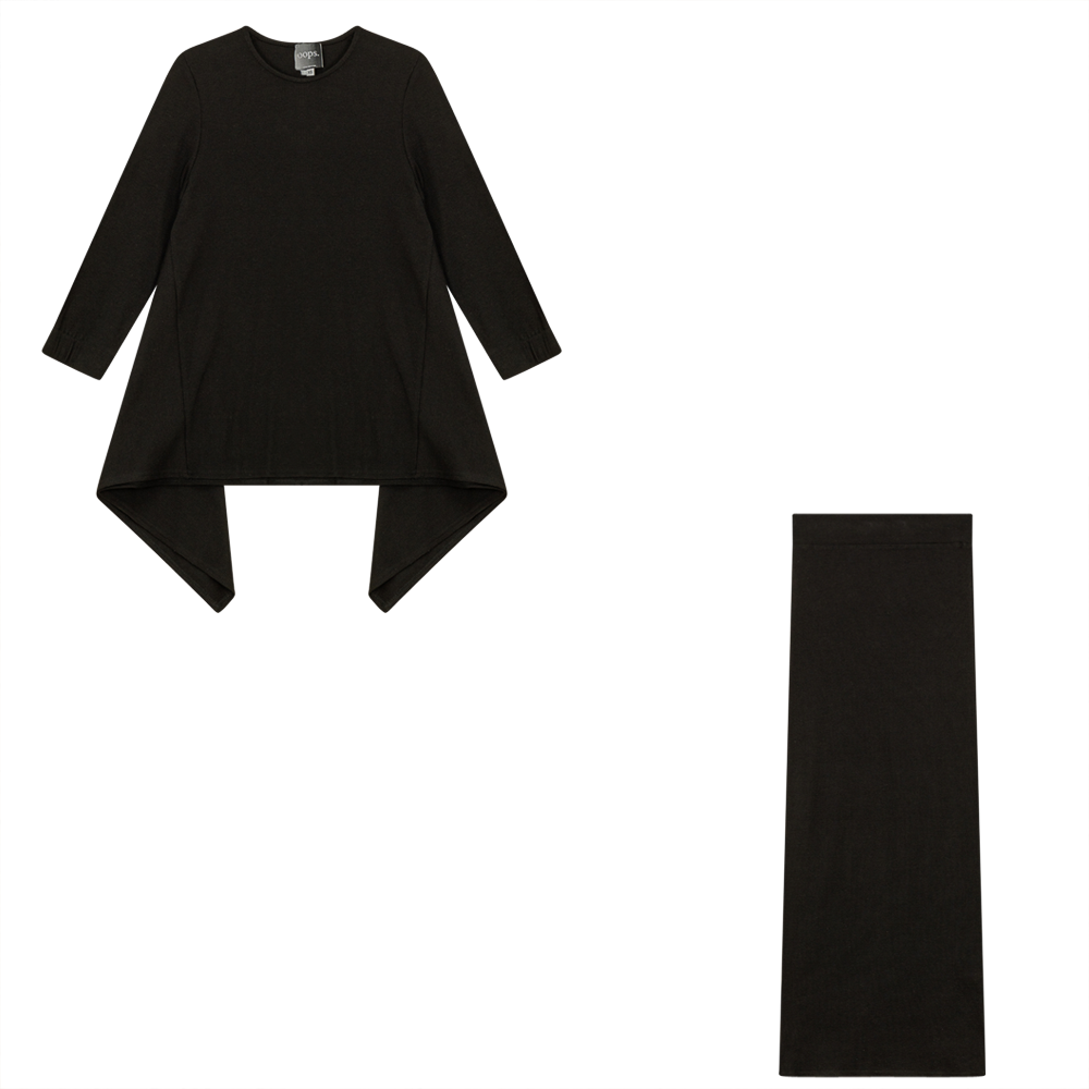2PC Set Handkerchief Top With Maxi Straight Skirt - Concordia Style Boutique