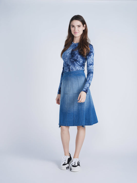 Denim Short Flare Skirt - Concordia Style Boutique