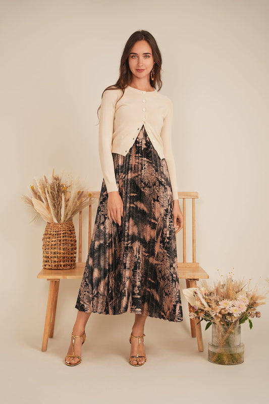 Midi Pleated Jumper Cardigan Set - Concordia Style Boutique