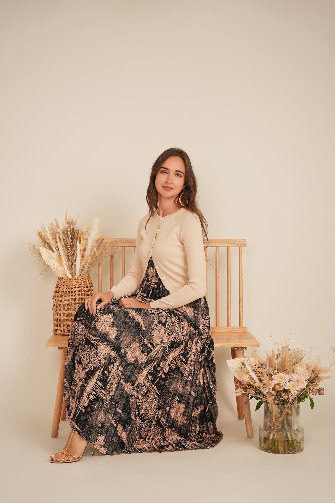 Midi Pleated Jumper Cardigan Set - Concordia Style Boutique