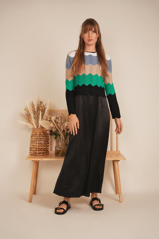 Crochet Color Blocked Cardigan - Concordia Style Boutique