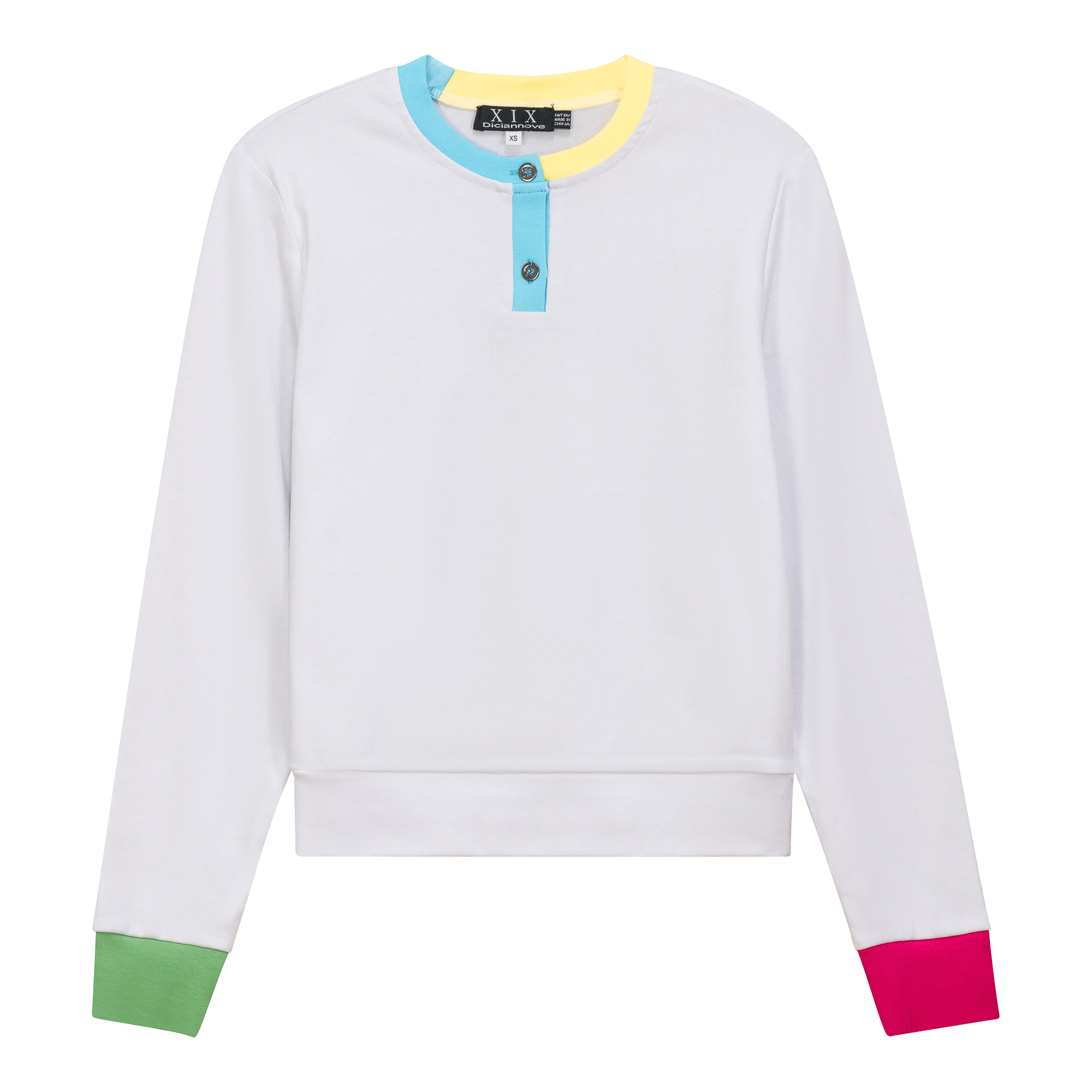 Color Blocked Henley Tee - Concordia Style Boutique