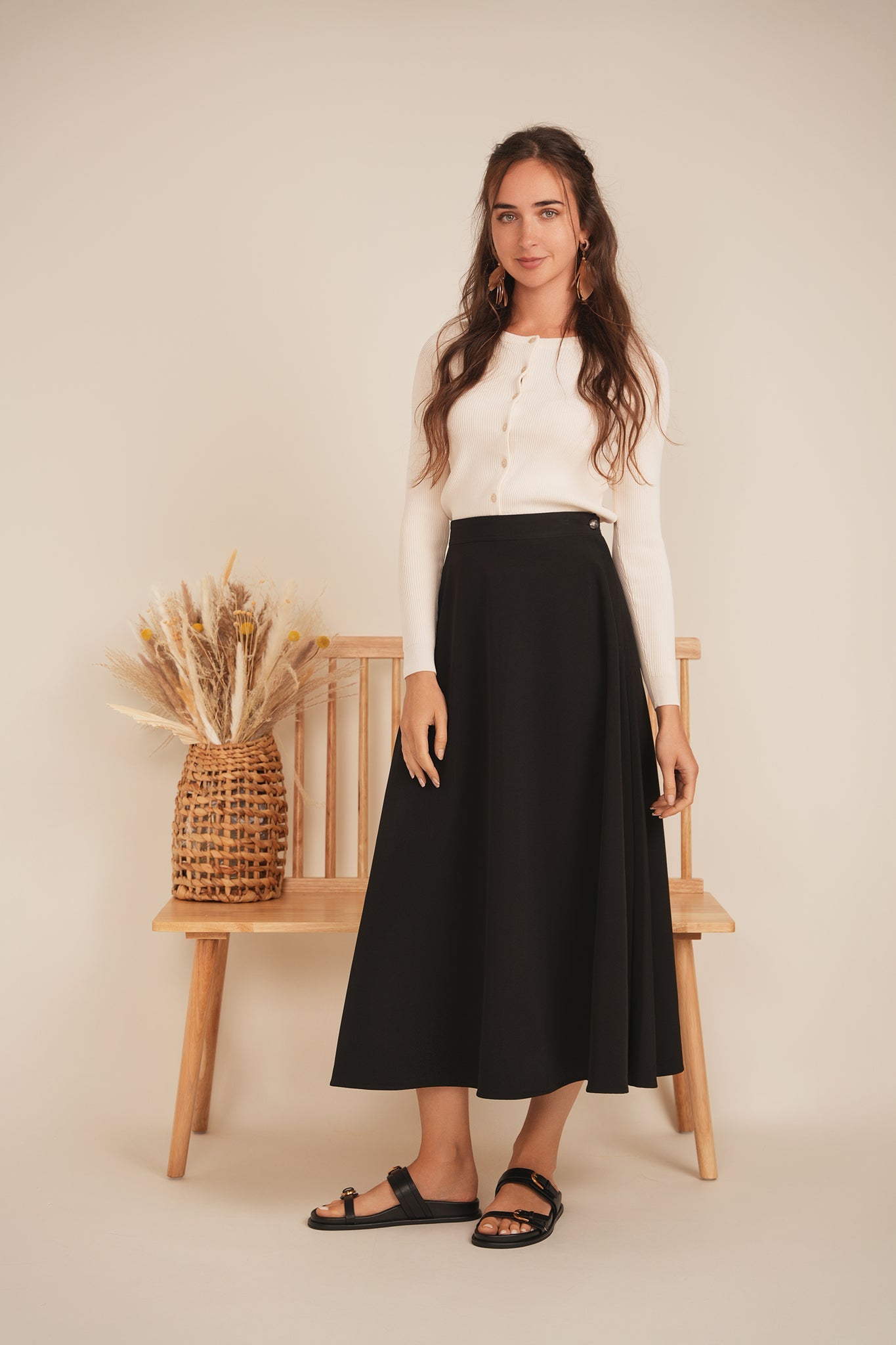 A Line Crepe Skirt - Concordia Style Boutique