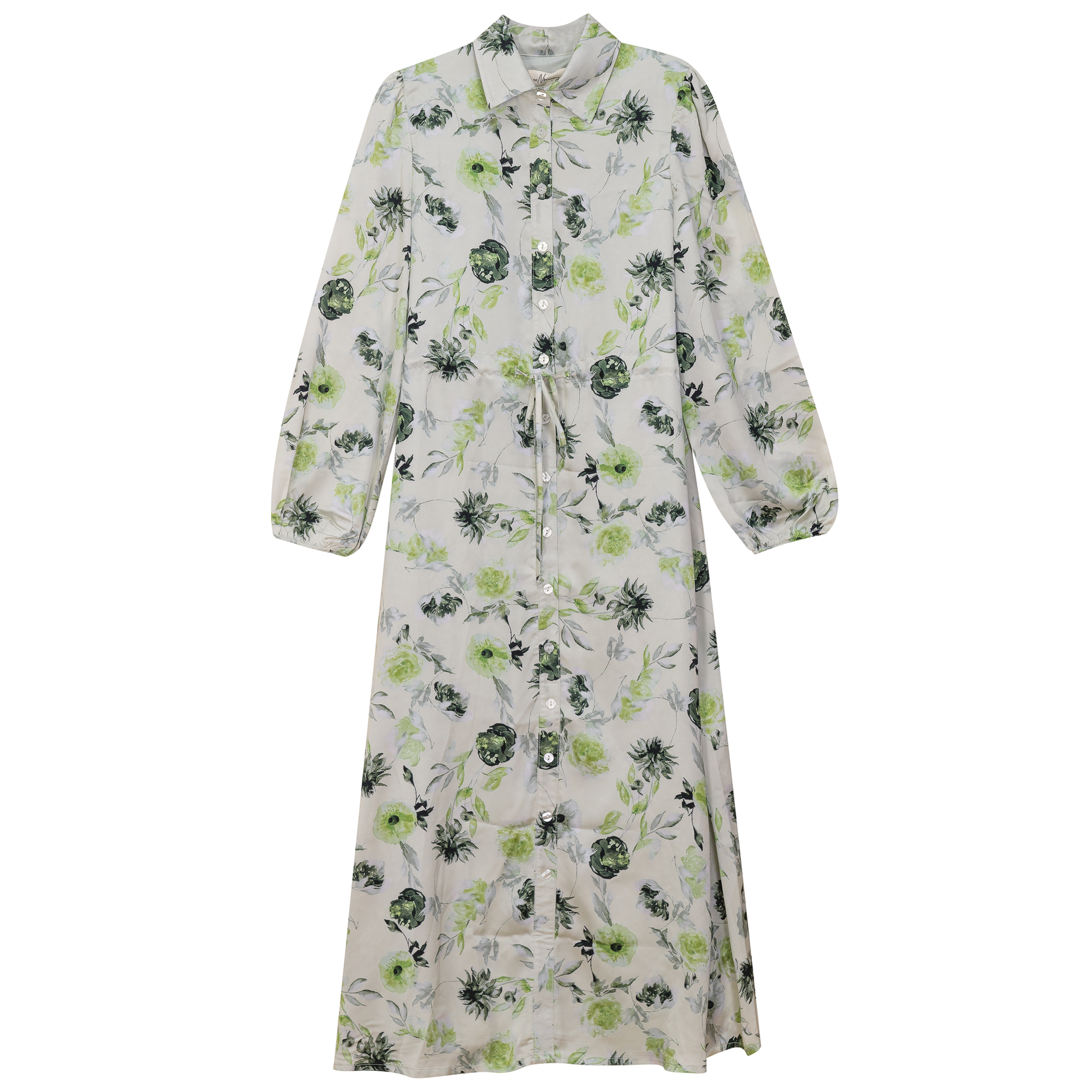 Printed Satin Belted Shirt Dress - Concordia Style Boutique
