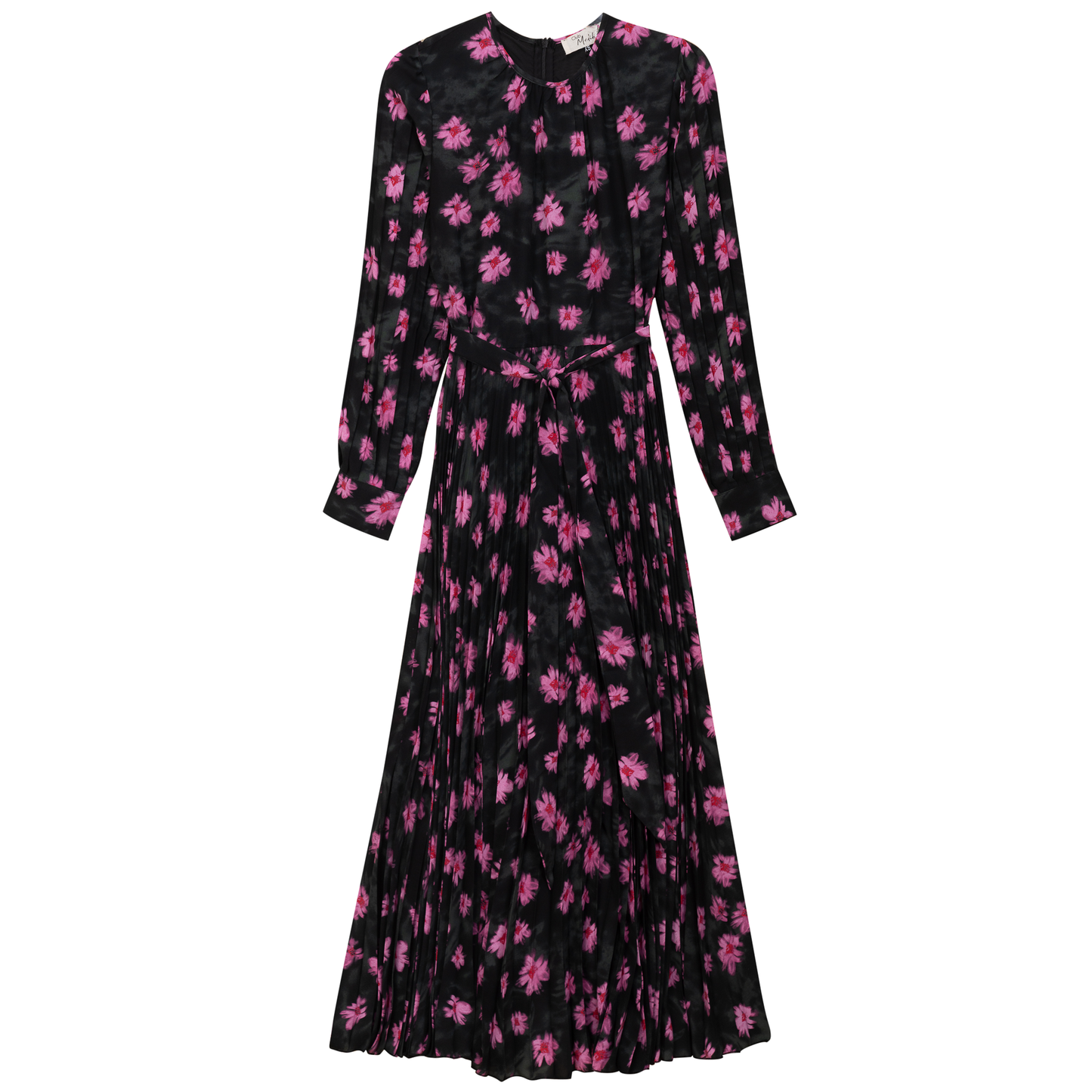 Satin Mosaic Pleated Midi Dress - Concordia Style Boutique