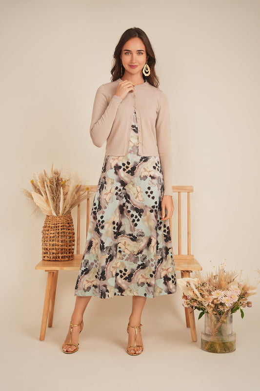 Printed Satin A Line Jumper - Concordia Style Boutique