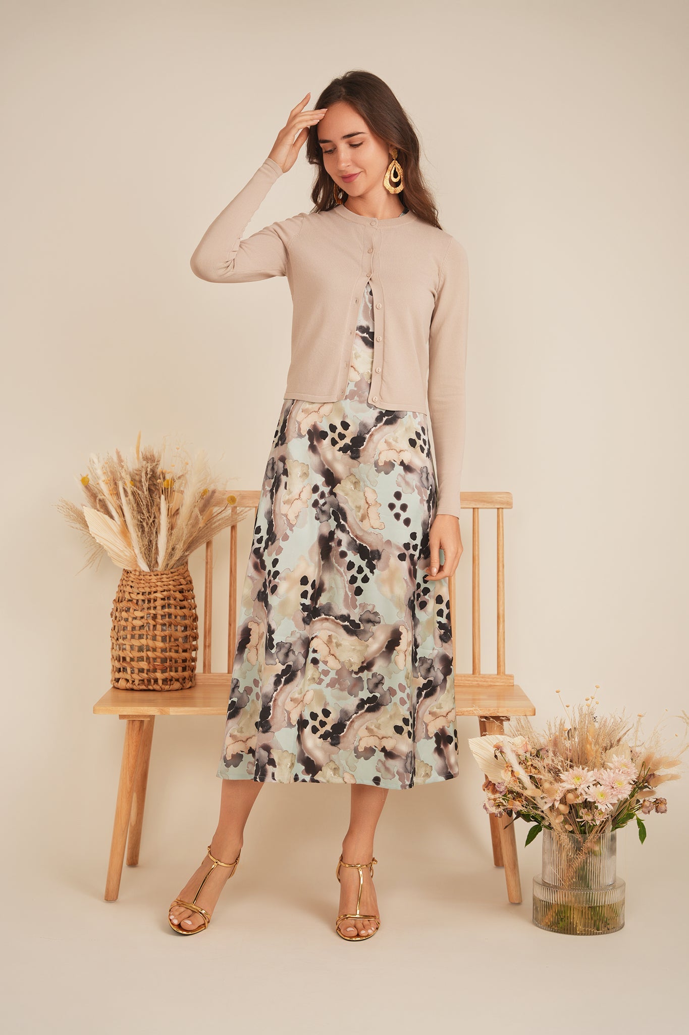 Printed Satin A Line Jumper - Concordia Style Boutique