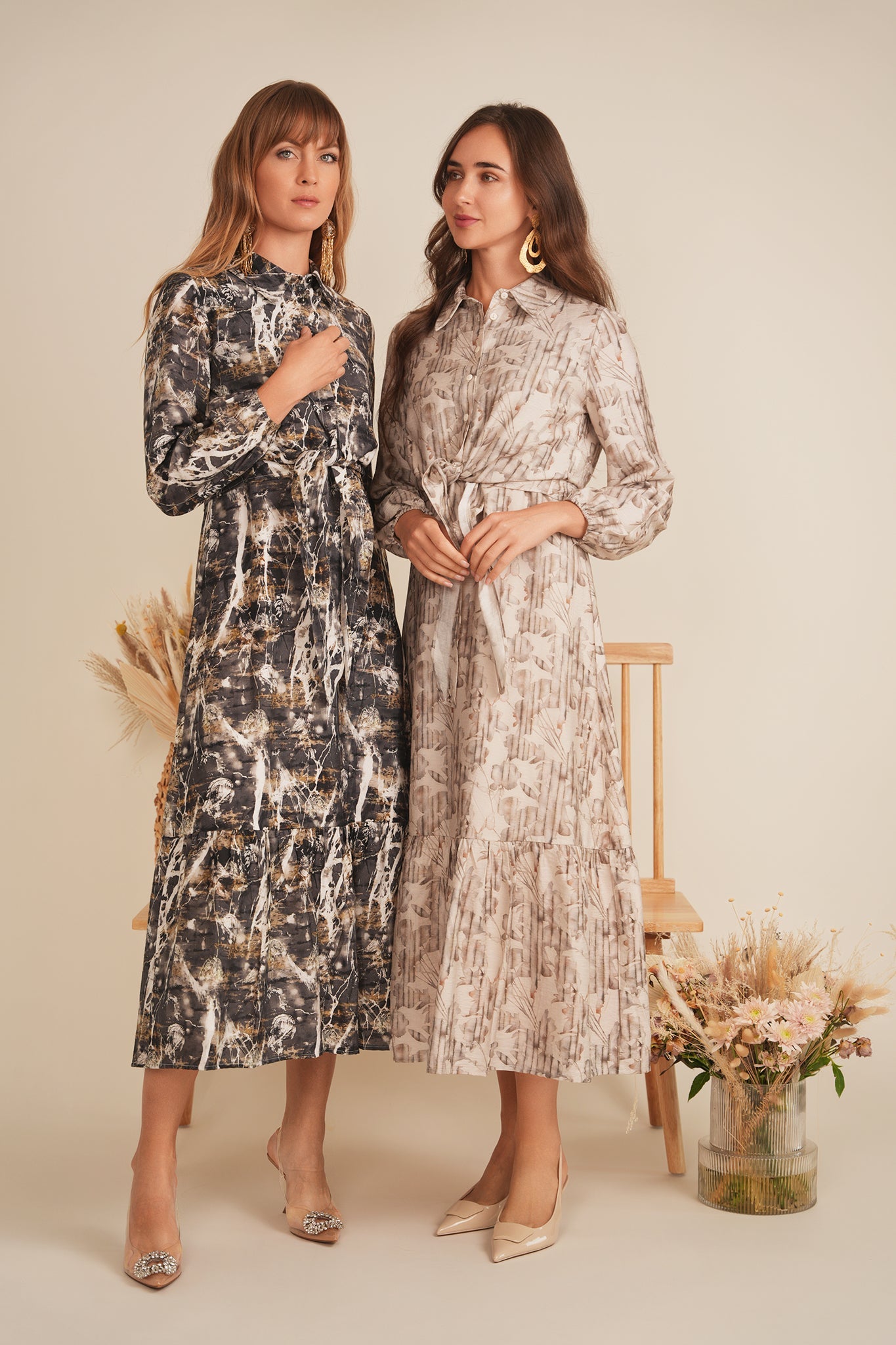Printed Linen Midi Jumper Shirt Set - Concordia Style Boutique