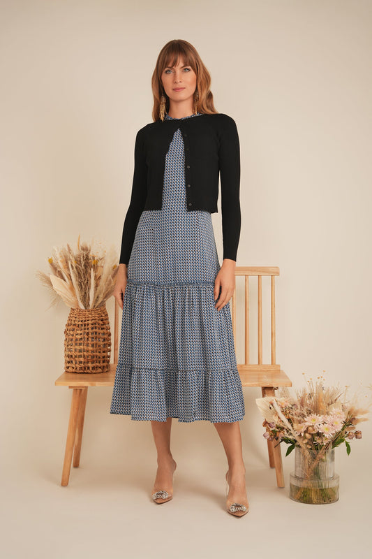 Printed Chiffon Tiered Jumper - Concordia Style Boutique