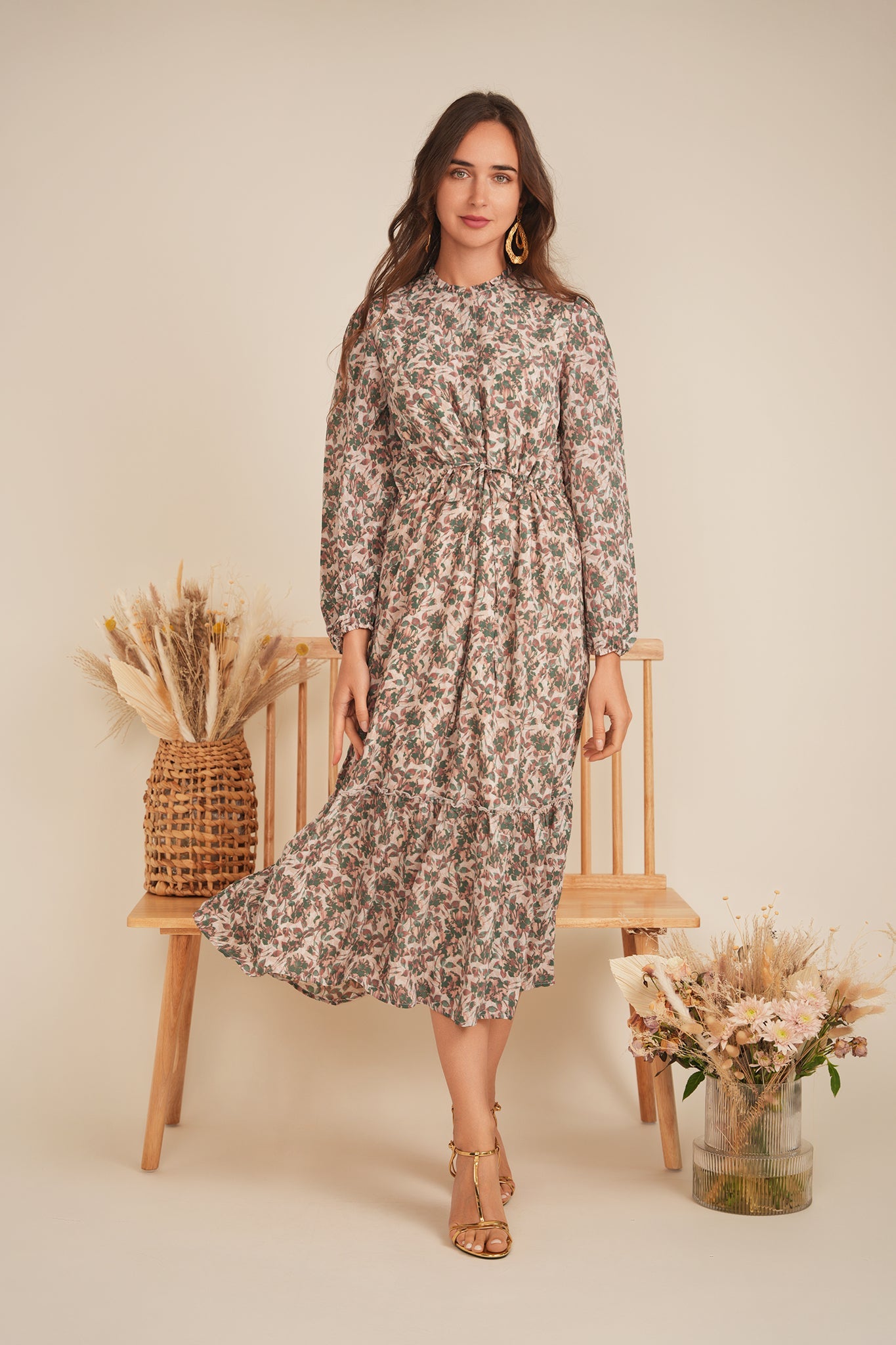 Printed Chiffon Midi Dress - Concordia Style Boutique