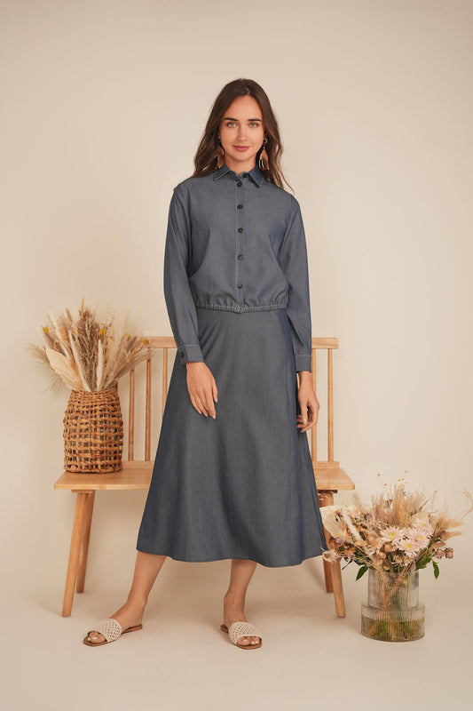 Cropped Chambray Shirt - Concordia Style Boutique