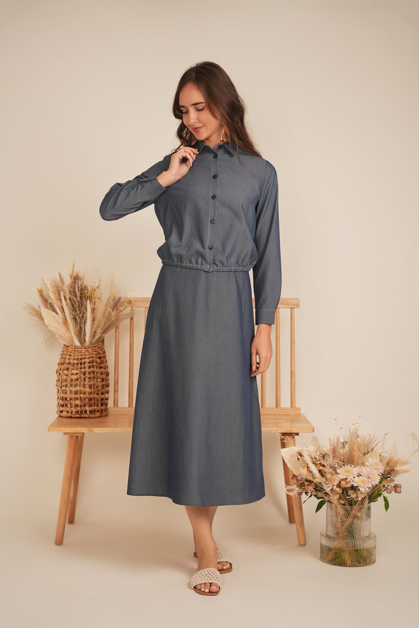 Cropped Chambray Shirt - Concordia Style Boutique