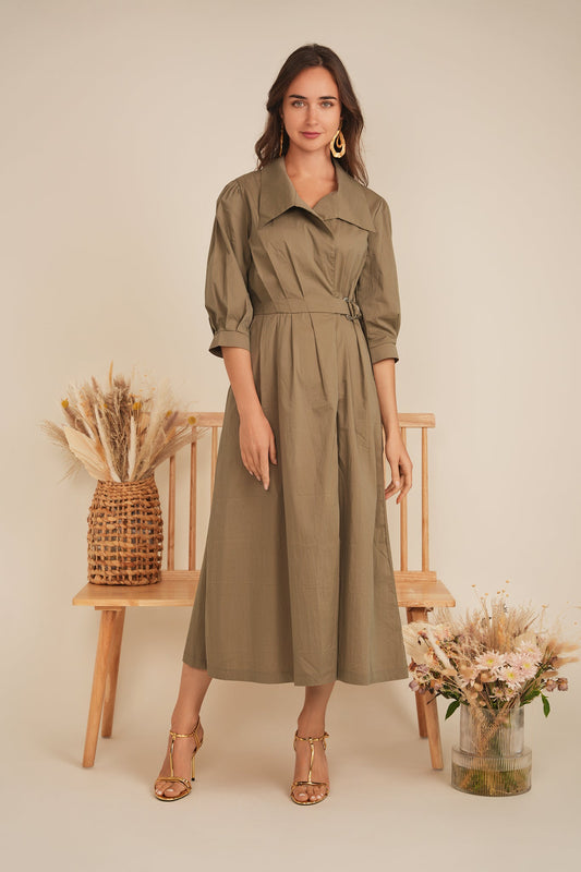 Cotton Midi Wrap Dress - Concordia Style Boutique