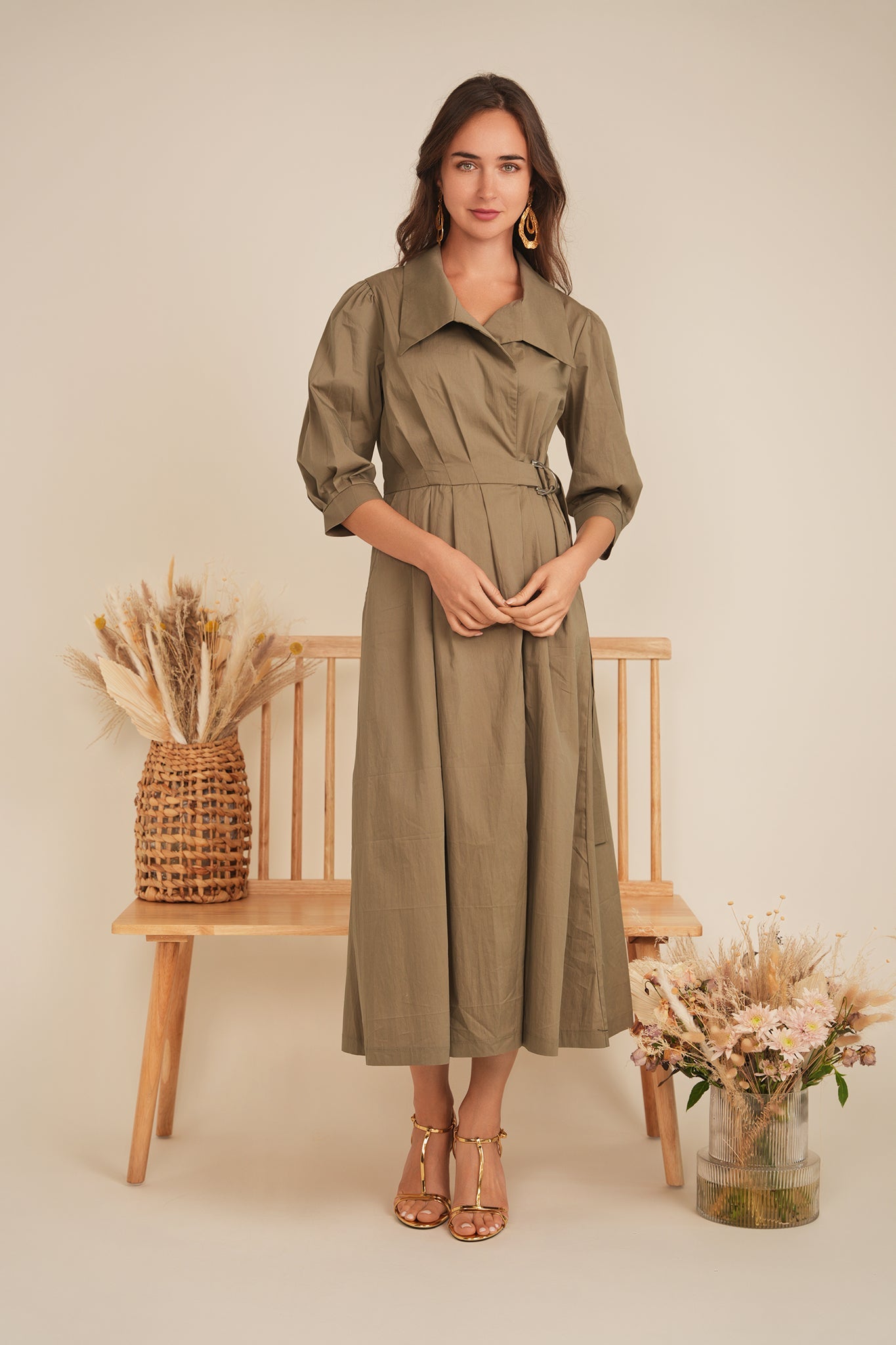 Cotton Midi Wrap Dress - Concordia Style Boutique