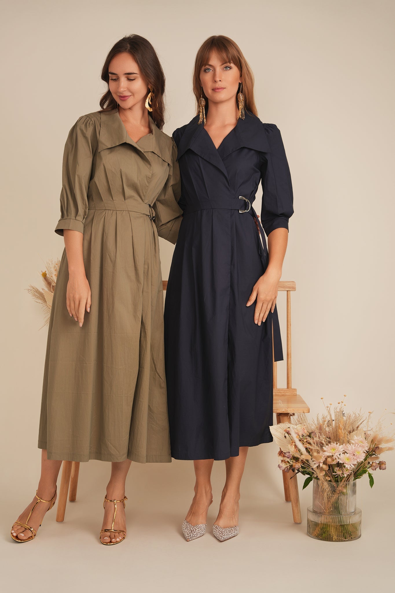 Cotton Midi Wrap Dress - Concordia Style Boutique