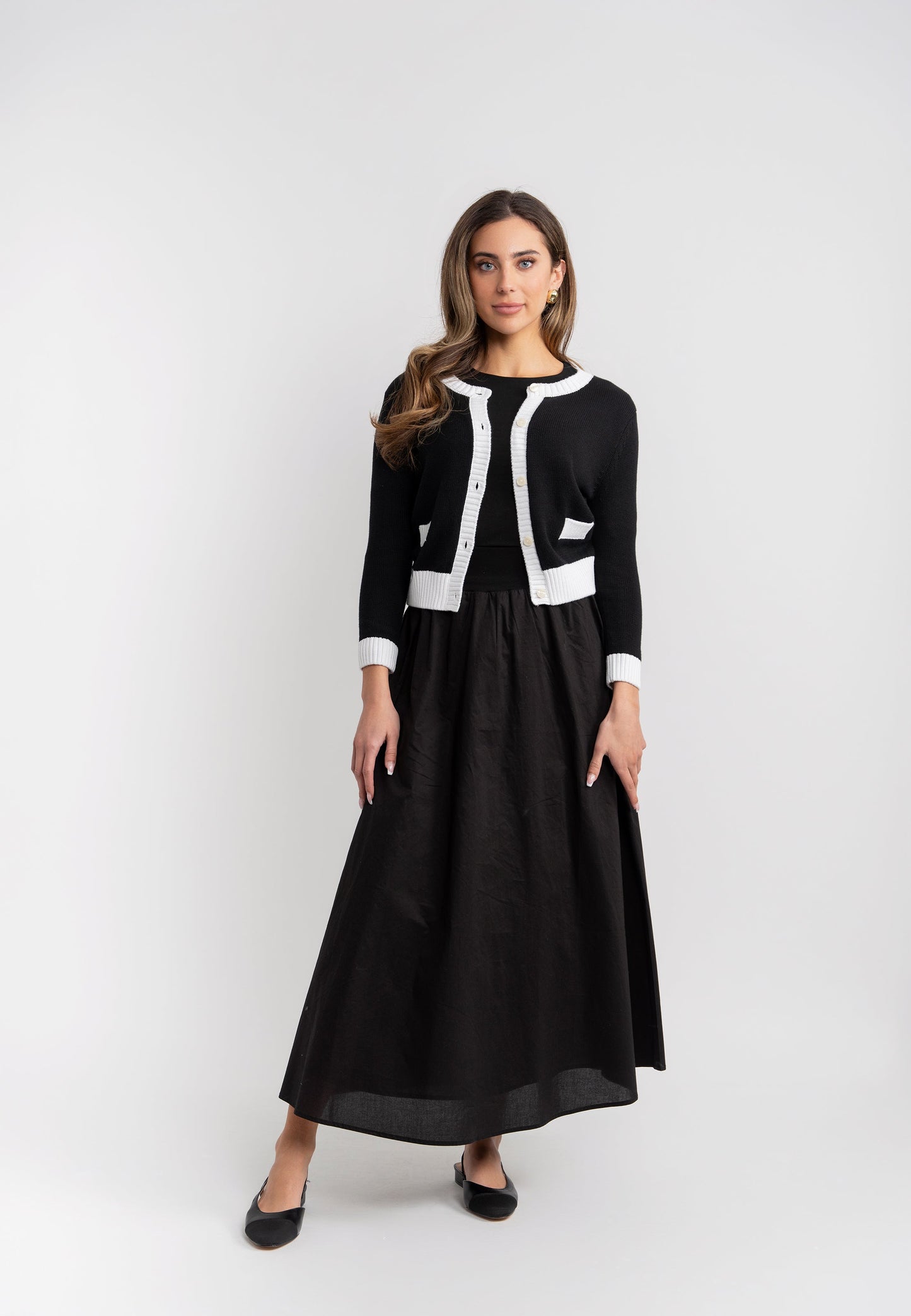 Contrast Trim Cardigan - Concordia Style Boutique