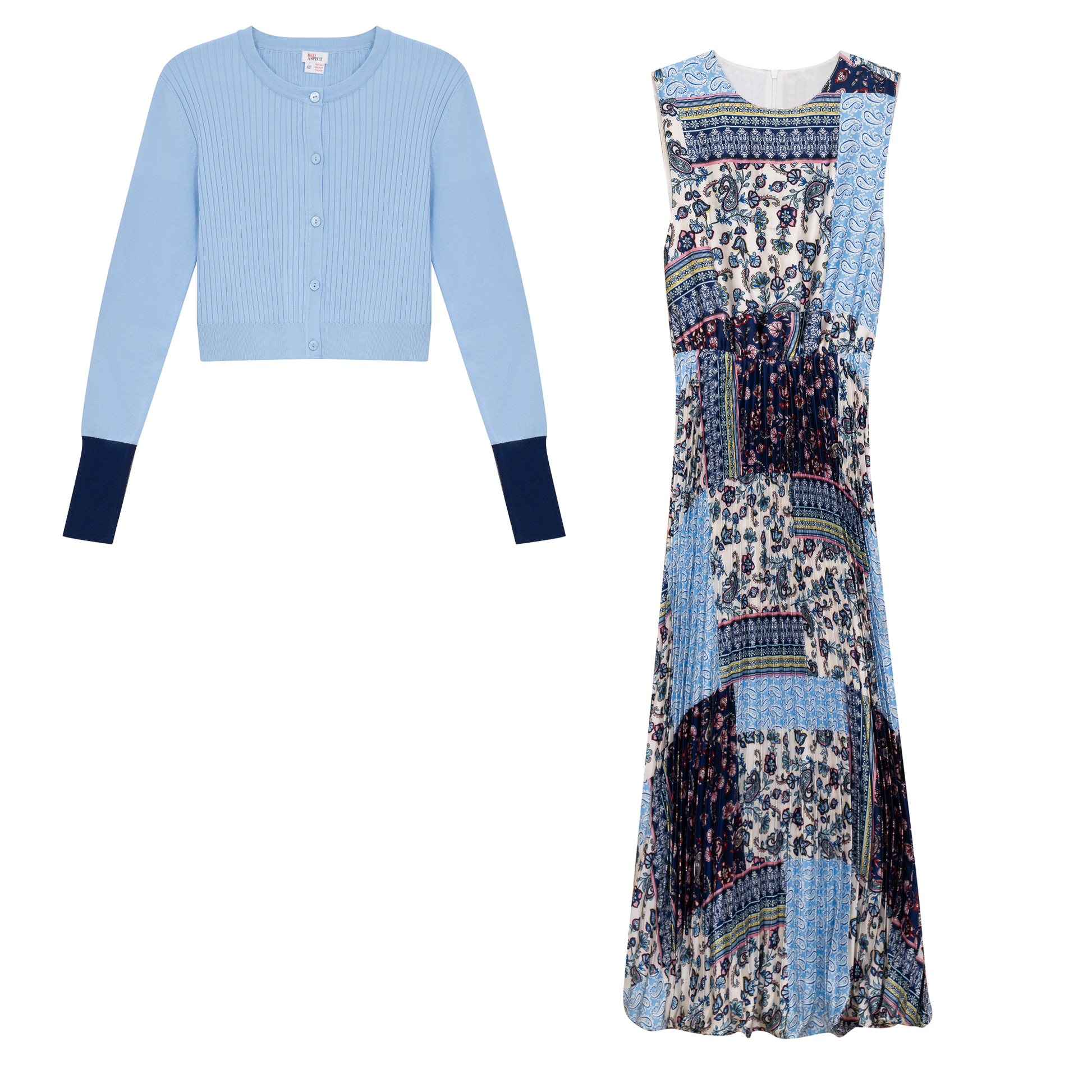 Pleated Jumper with Cardigan Set - Concordia Style Boutique