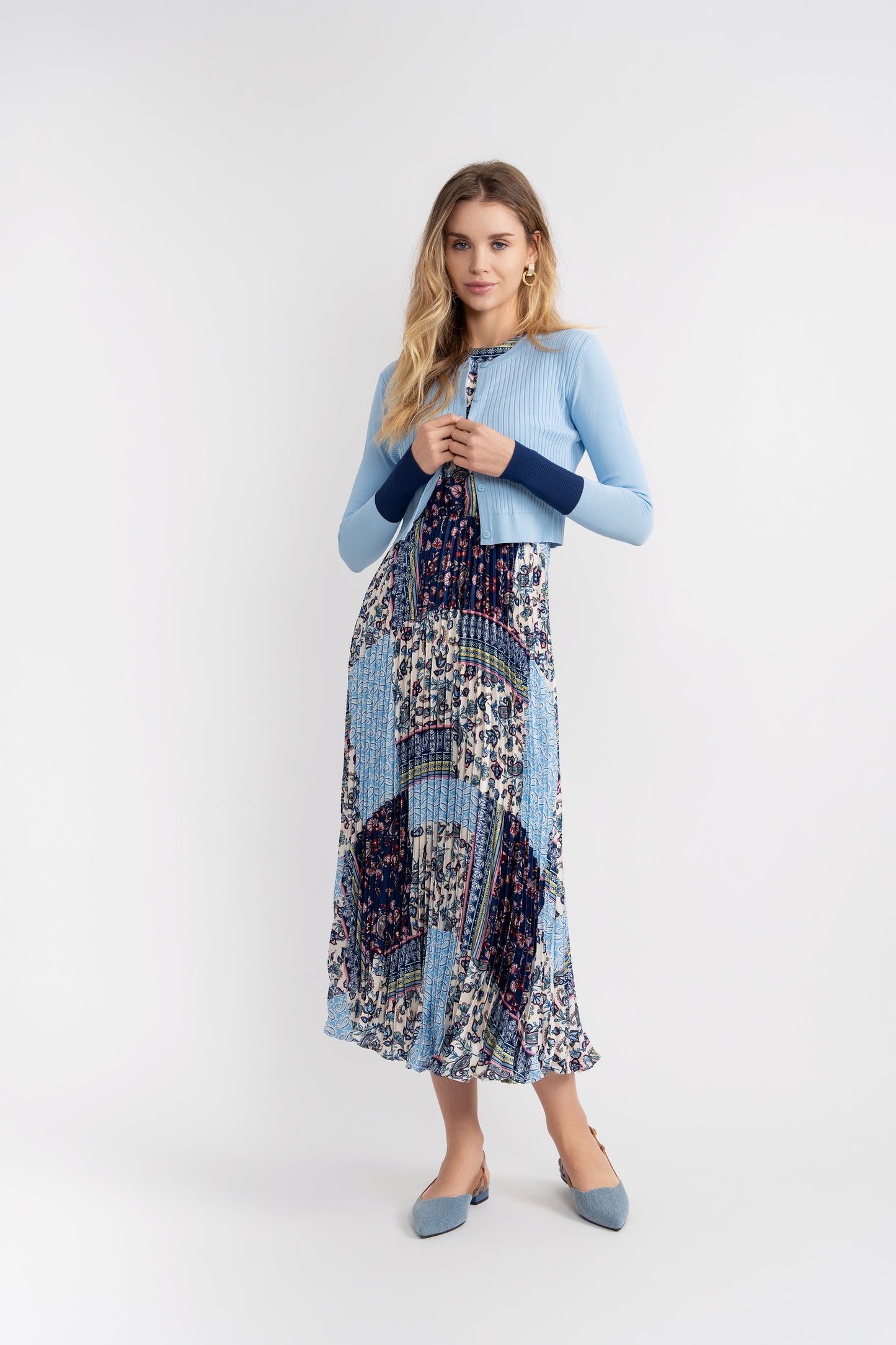 Pleated Jumper with Cardigan Set - Concordia Style Boutique