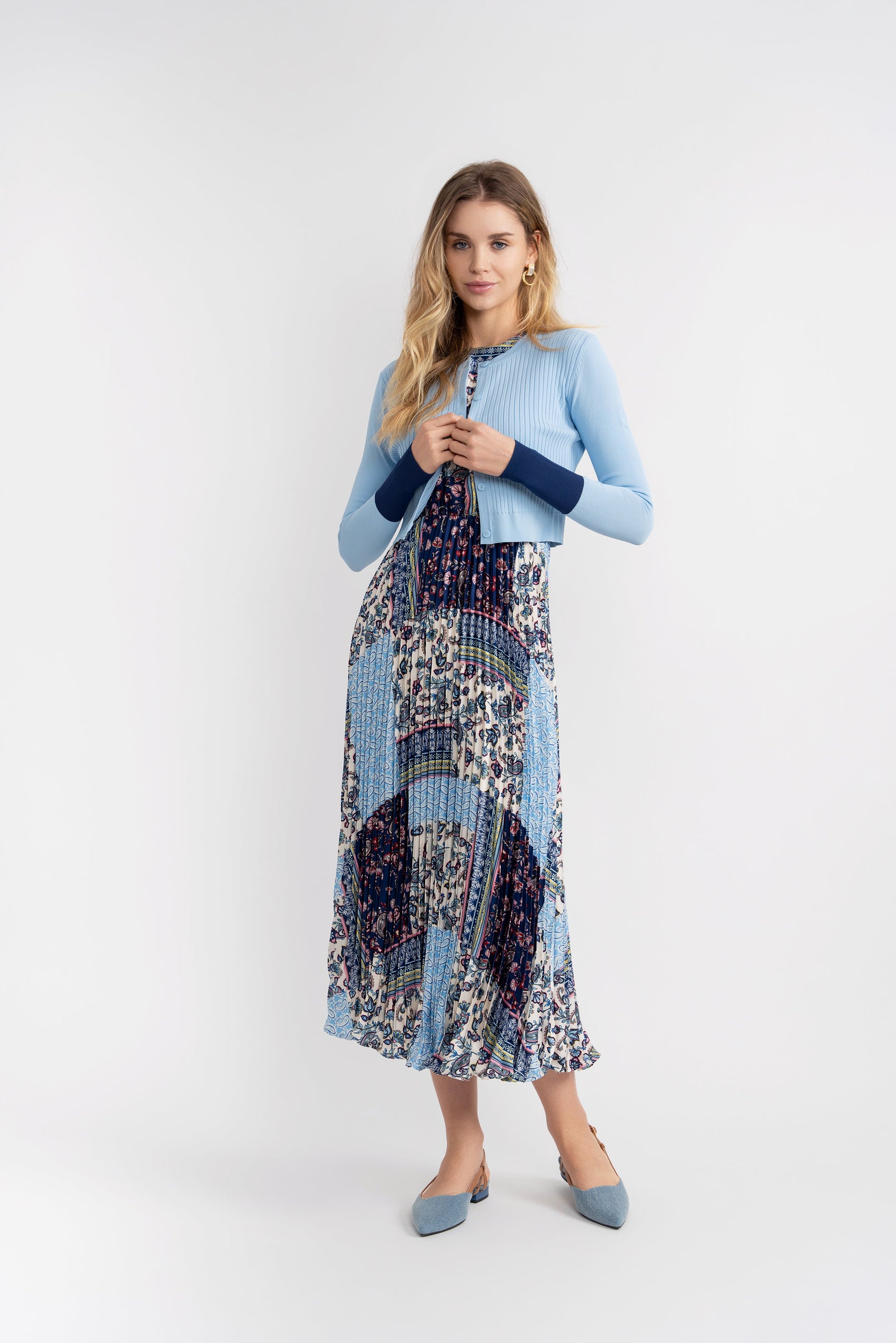 Pleated Jumper with Cardigan Set - Concordia Style Boutique