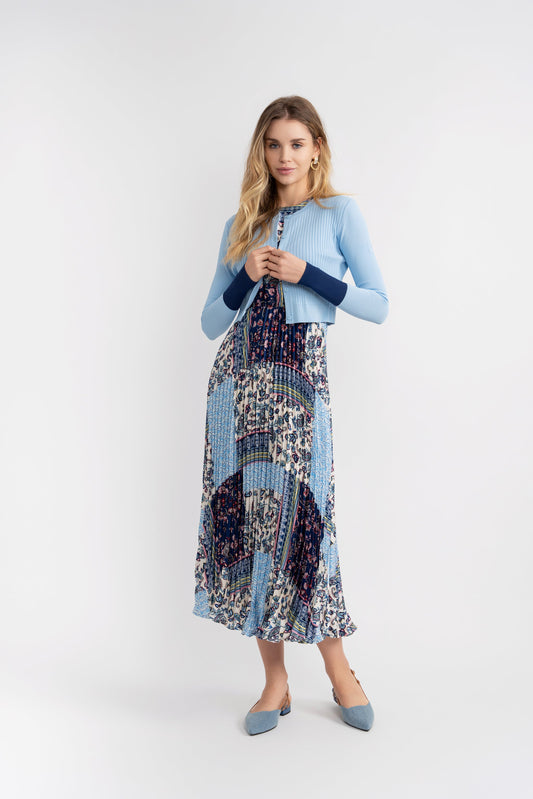 Pleated Jumper with Cardigan Set - Concordia Style Boutique