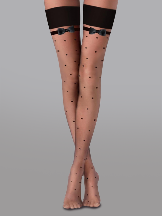 Polka Dot Bow Stockings - Concordia Style Boutique