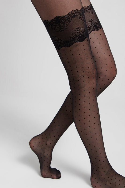 Fantasy Tights Conte Seduction - Polka Dots Stockings Imitation - Concordia Style Boutique