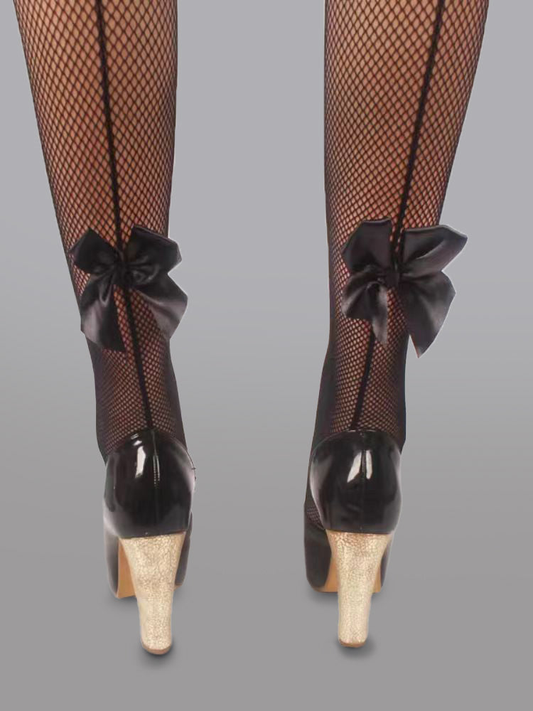 Bow Detail Sheer Mesh Tights - Concordia Style Boutique