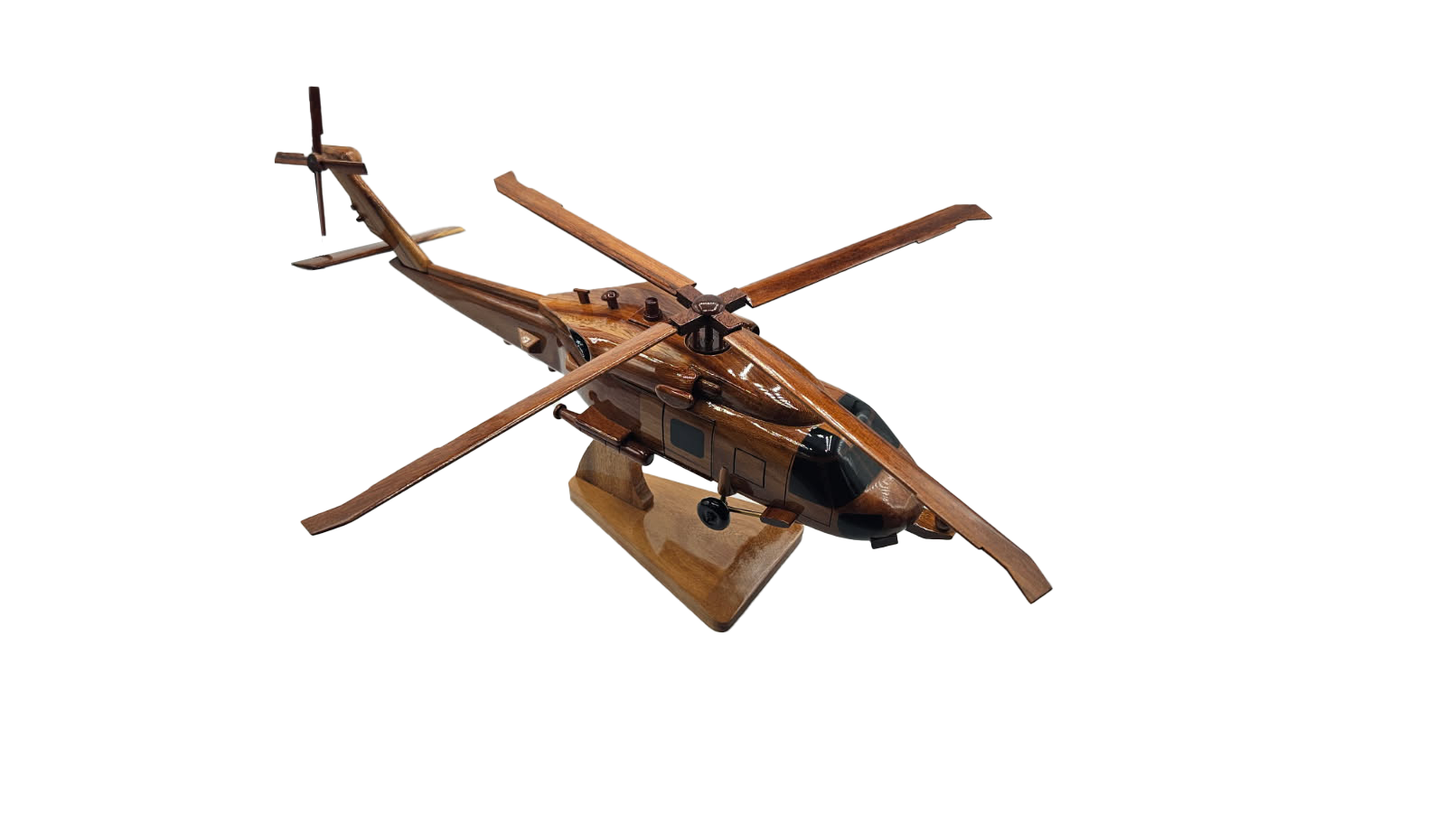 SH60 Seahawk Mahogany Wood Desktop Helicopter Model