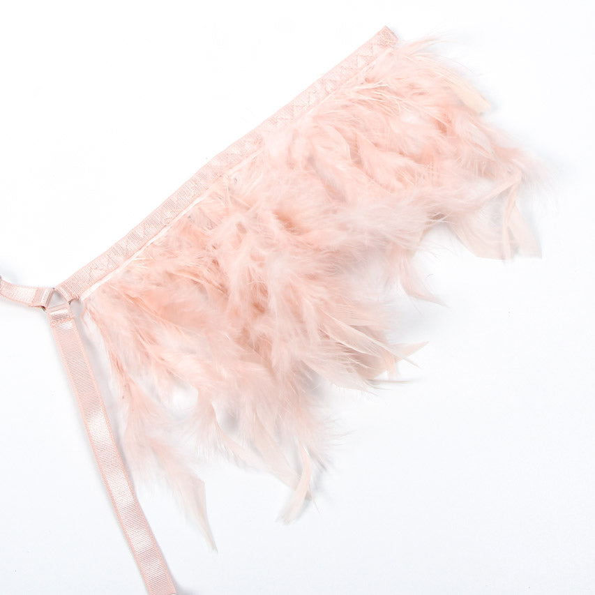 Feather and Chain Bra Set - Concordia Style Boutique