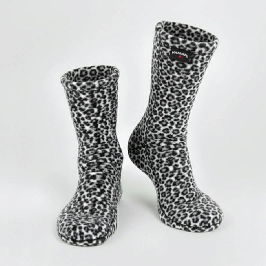 Polar Feet Fleece Socks - Snow Leopard