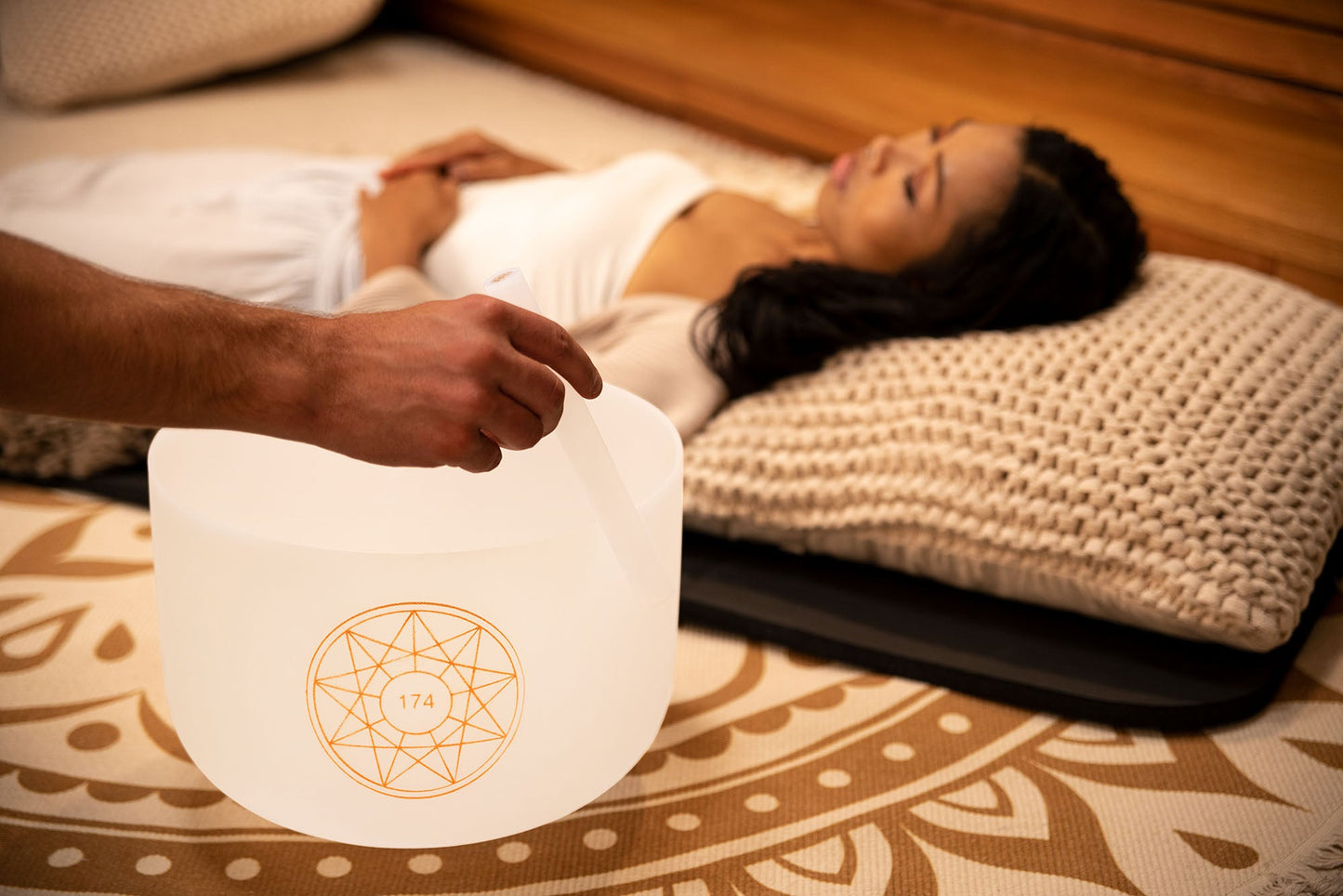 12" Solfeggio Crystal Singing Bowl, 174 Hz, Note F3