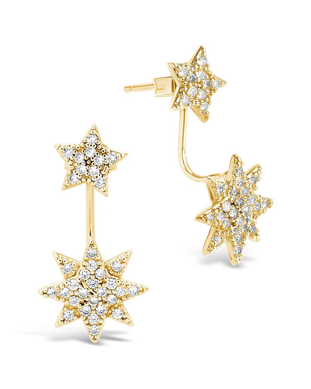 CZ Starburst Jacket Earrings - Concordia Style Boutique