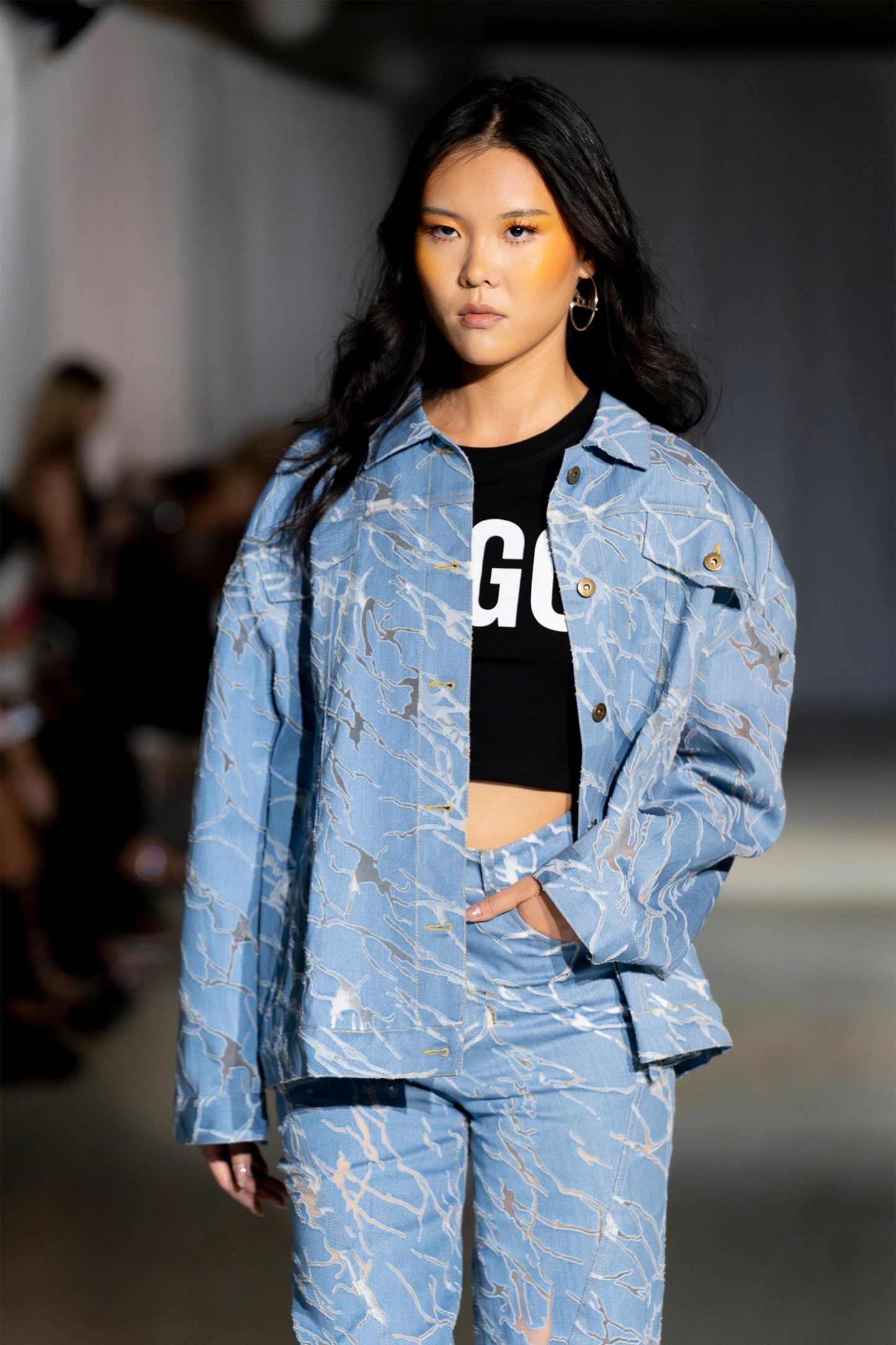 Blair Transparent Marbled Denim Jacket