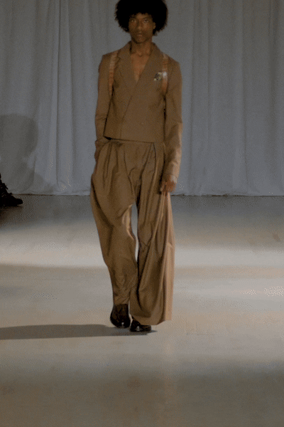 Bastien Tan Cropped Suit