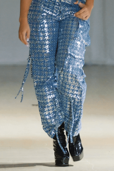 Kelly Cargo Sequin Denim Pants